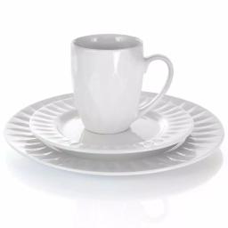 Elama Sienna White Porcelain 18-Piece Dinnerware Set, Service for 4 thumbnail 4