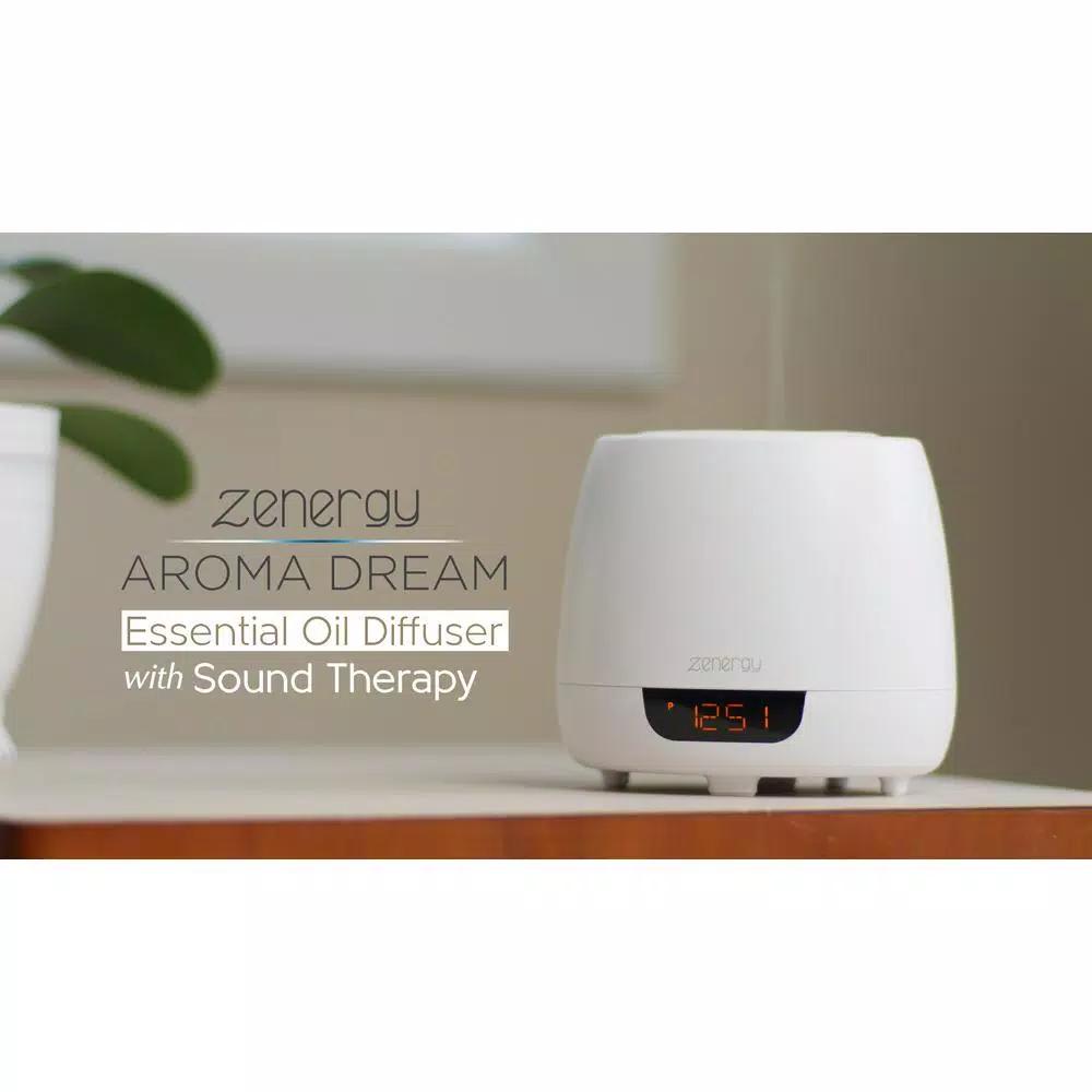 iHome Zenergy Aroma Dream iZA40W White Essential Oil Diffuser & Sound Therapy Alarm Clock