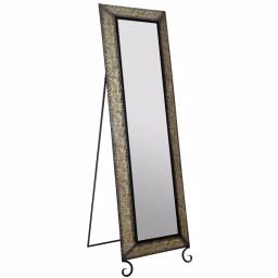 Pinnacle Antique Bronze Embossed Metal Full Length Mirror - Oversized Modern Standing Mirror thumbnail 2