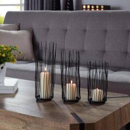 DANYA B Willow Black Iron Pillar Candle Holder Set of 3 thumbnail 2