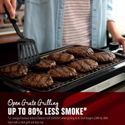 George Foreman Smokeless Indoor Countertop Grill, 172 sq. in. Cooking Surface, Black thumbnail 5