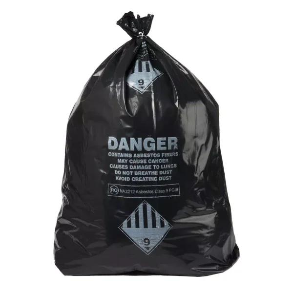 Ultrasac 33 Gallon Asbestos Disposal Bags, 4 Mil Heavy Duty, Black (50-Count)