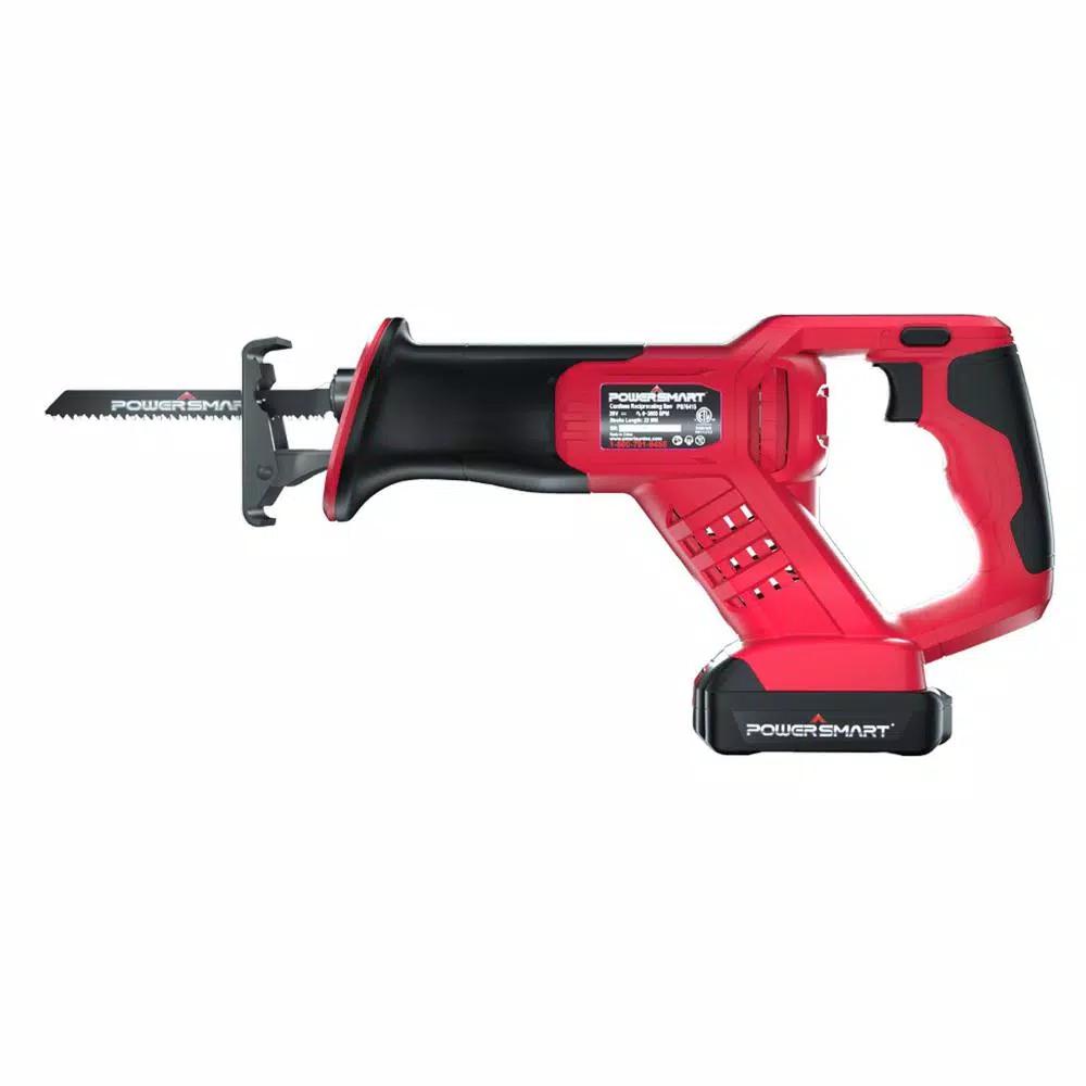 PowerSmart 20V Cordless Reciprocating Saw Kit with 1.5Ah Lithium-Ion Battery and Charger