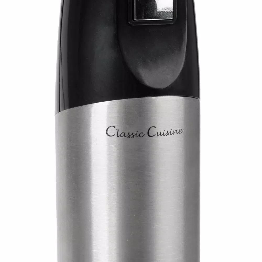 Classic Cuisine 4-in-1 Immersion Blender Set with Chopper and Whisk, 6-Speed, 400W, Black