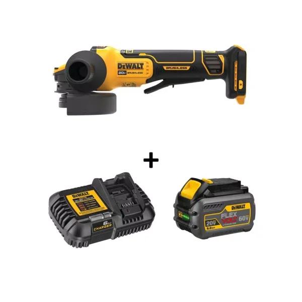DEWALT 20V MAX Brushless 4.5-5 in. Angle Grinder Kit with FLEXVOLT 6.0Ah Battery