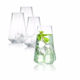 JoyJolt Infiniti 18 oz. Highball Glasses, Set of 4, Lead-Free Crystal Glassware thumbnail 1