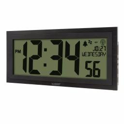 La Crosse Technology 15 in. Extra-Large Textured Atomic Digital Clock - Black, Wall or Tabletop thumbnail 3
