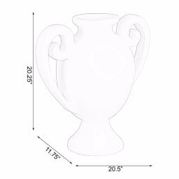 Uniquewise 20 in. White Gloss Amphora Style Modern Fiberglass Centerpiece Vase thumbnail 7