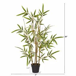 Nearly Natural 28 in. Artificial Bamboo Tree with Black Planter thumbnail 2
