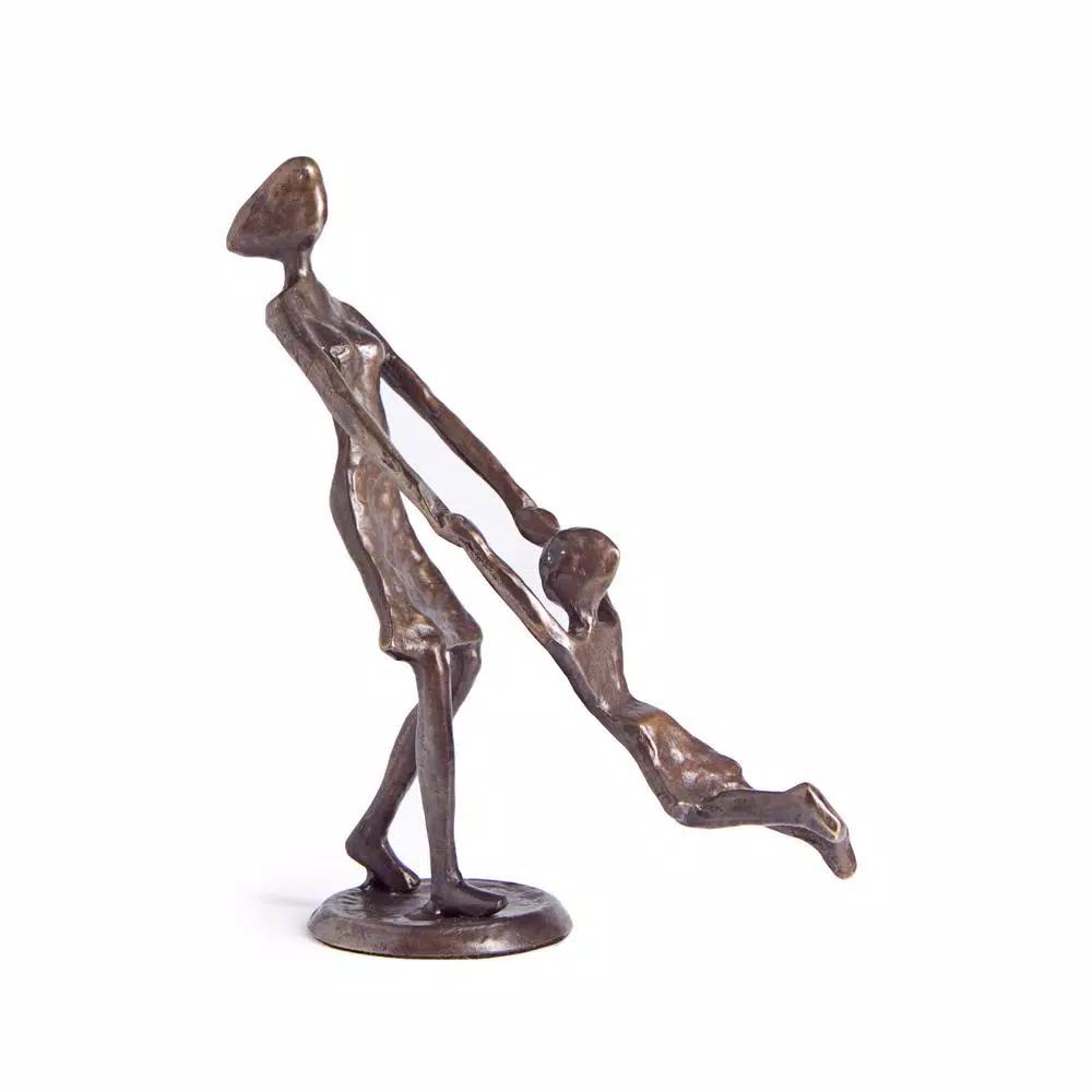 Danya B Mother and Child Cast Bronze Sculpture - Handcrafted Sand Cast Statuary
