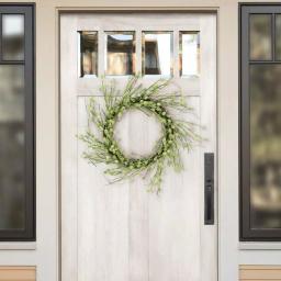 Unbranded Puleo International 24 in. Artificial Spring Willow Wreath - Purple and Yellow Floral Decor thumbnail 2