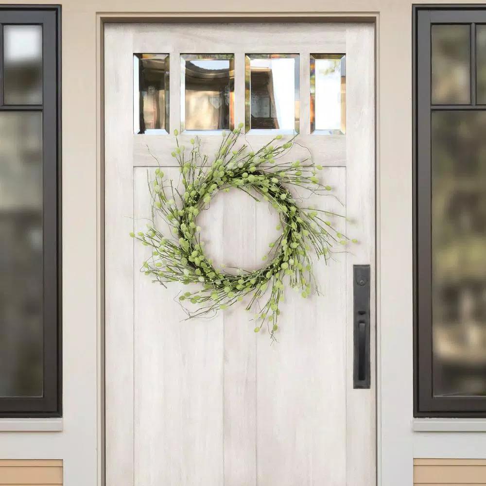 Unbranded Puleo International 24 in. Artificial Spring Willow Wreath - Purple and Yellow Floral Decor
