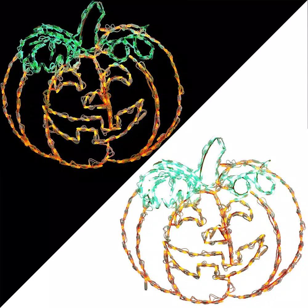 Haunted Hill Farm Happy Jack-O-Lantern LED Halloween Light, Indoor/Outdoor Pumpkin Decor