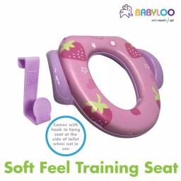 Babyloo Children's Soft Cushion Toilet Seat with Handles and Splash Guard - Pink thumbnail 2