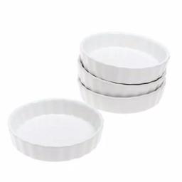 BonJour White Porcelain Oval Creme Brulee Ramekins, 4-Pack thumbnail 2