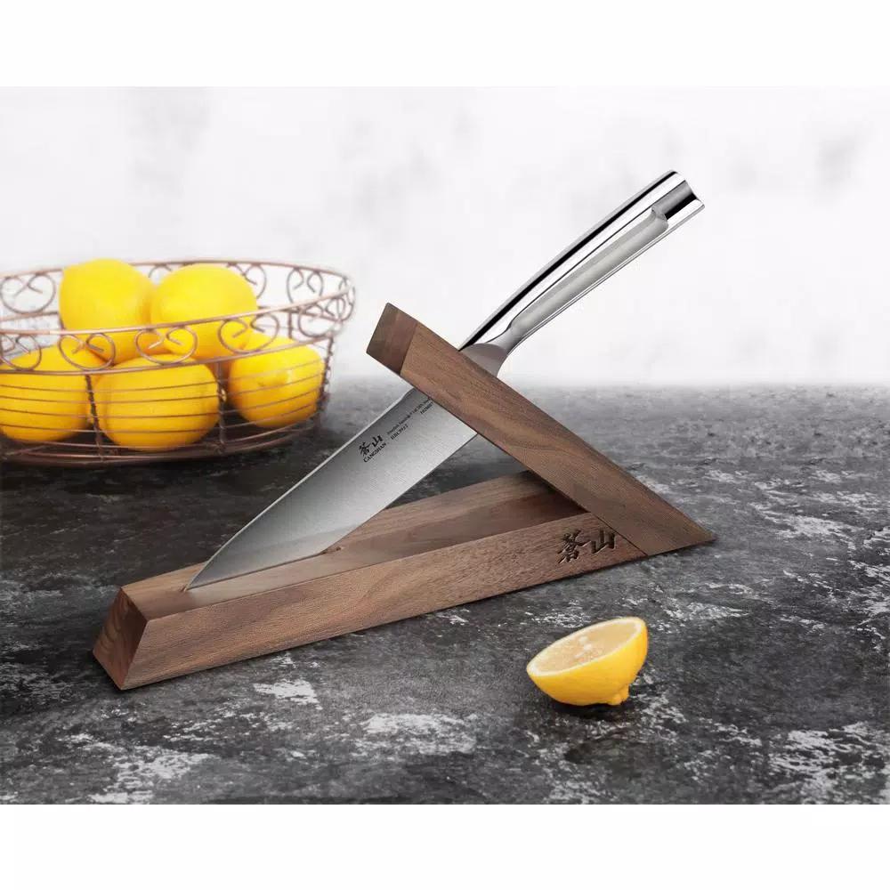 Cangshan TAI Triangle Walnut Wood Knife Block - Single Slot Countertop Storage
