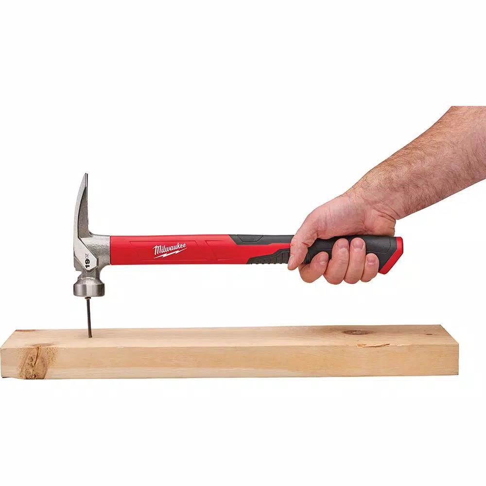 Milwaukee 19 oz. Smooth Face Hammer with Fiberglass Handle and Hammer Loop