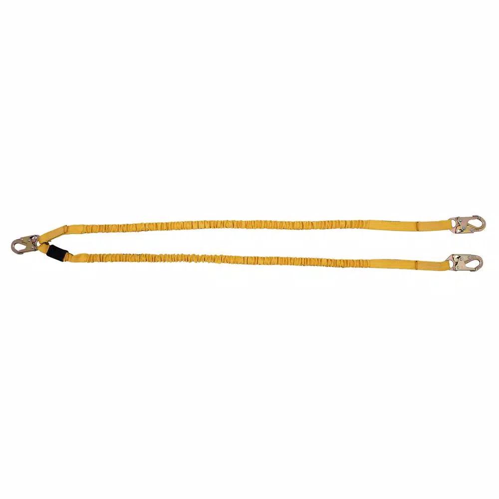 WERNER Upgear 6 ft. SoftCoil Twin Leg Lanyard with Energy Absorbing Inner Core and Snap Hooks