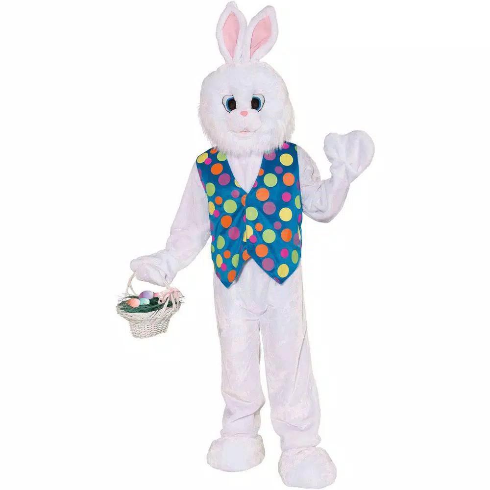 Unbranded Unisex Plush Funny Bunny Adult Halloween Costume - Deluxe Mascot Jumpsuit