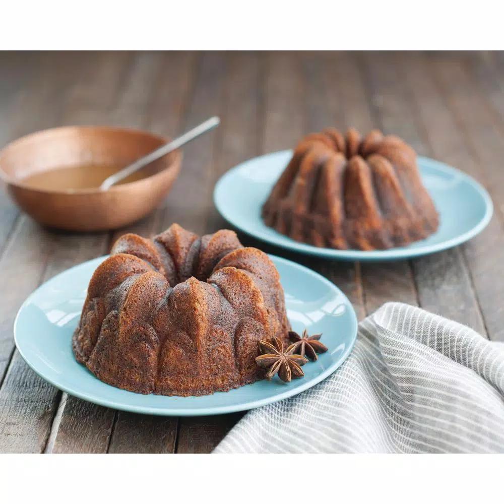 Nordic Ware Fluted Duet Bundt Pan - Dual Cavity Cast Aluminum Nonstick Cake Pan