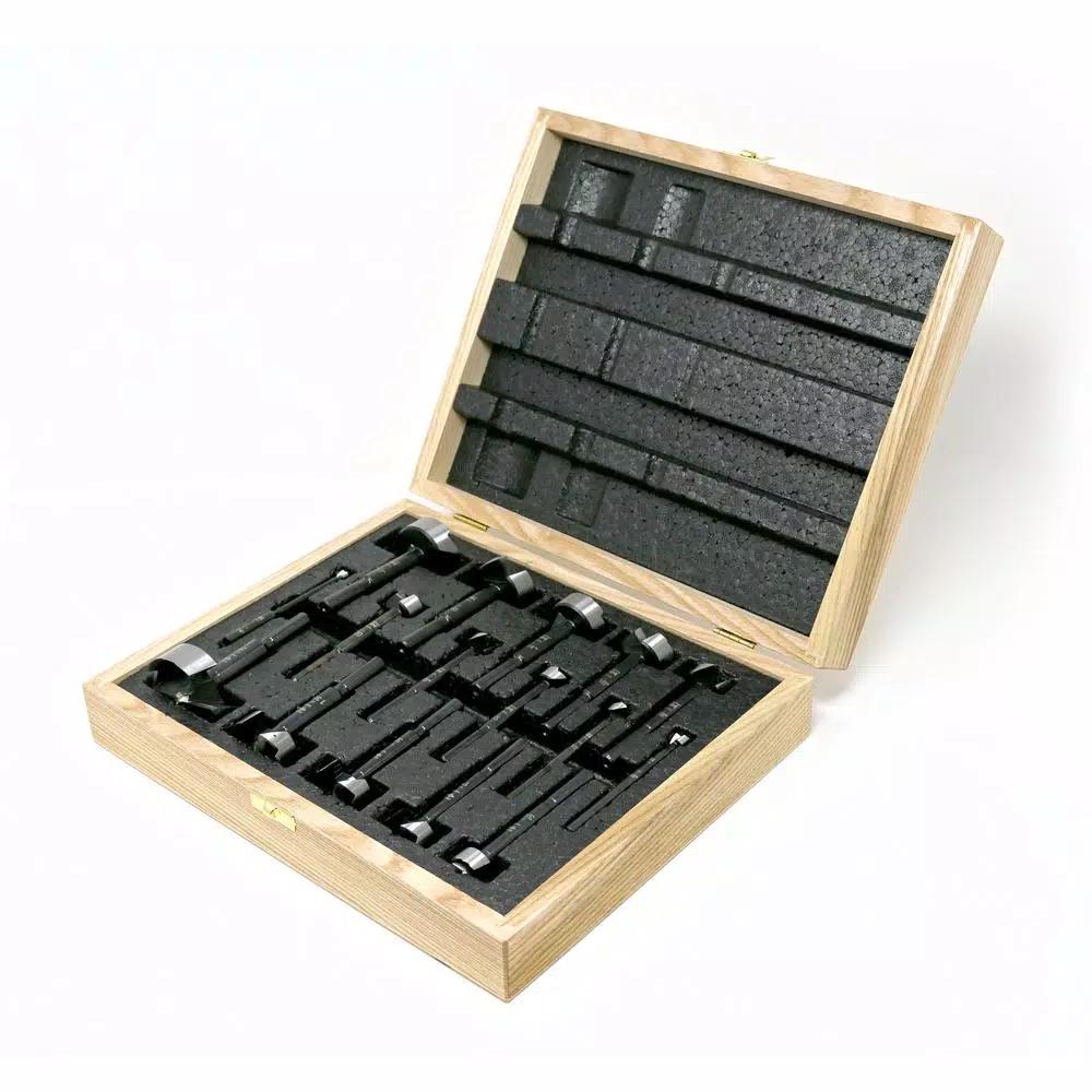 Fisch Black Shark Forstner Bit Set, 16-Piece High Speed Steel Imperial & Metric