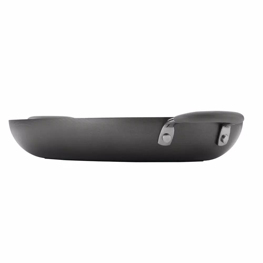 Circulon Elementum 15 in. Hard-Anodized Aluminum Nonstick Oval Grill Pan, Oyster Gray