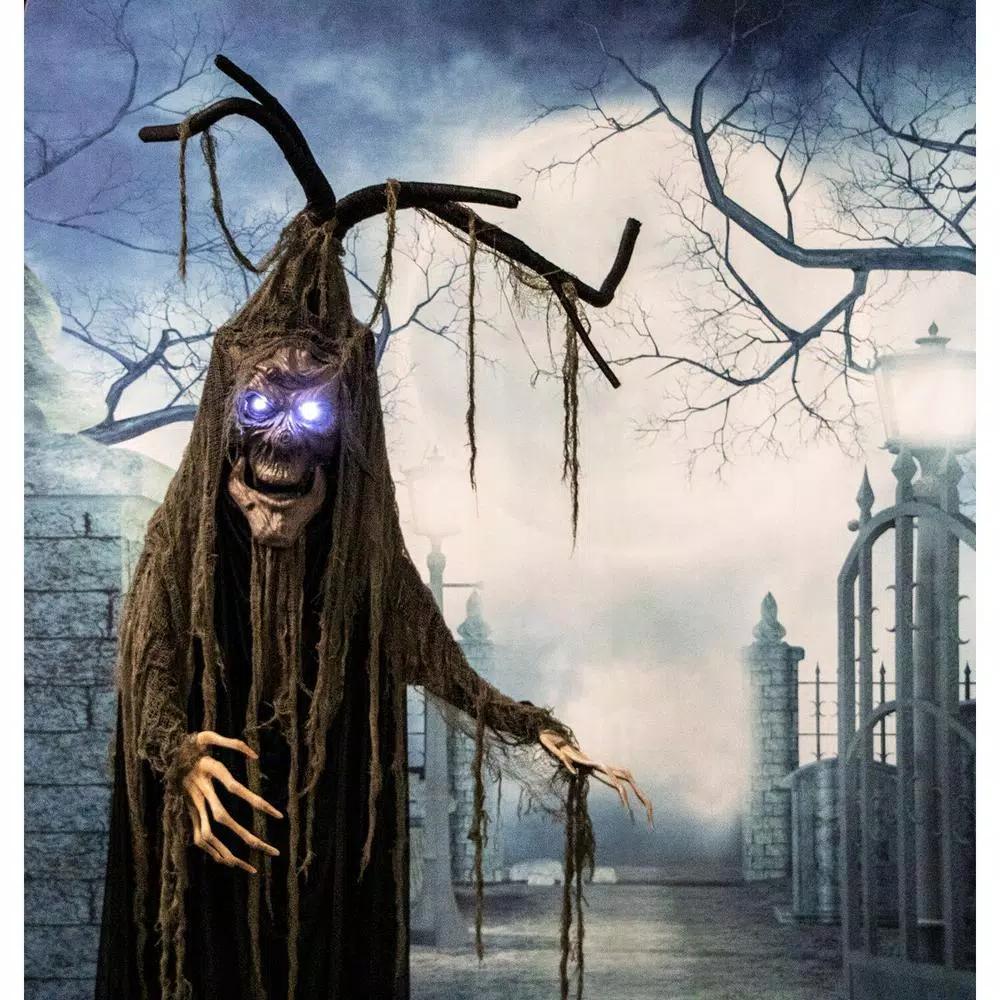 Haunted Hill Farm 6.5 ft. Animatronic Talking Tree Halloween Prop with Sound and Lights