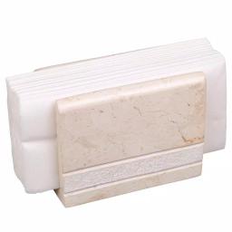 Creative Home Natural Beige Champagne Marble Napkin Holder - Hand Carved Elegant Tabletop Stand thumbnail 3
