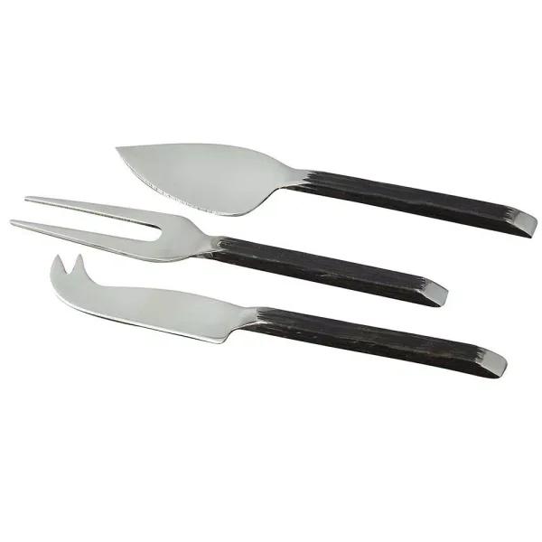 Heim Concept Gibraltar 3-Piece Stainless Steel Cheese Spreader Set with Black Matte Handles