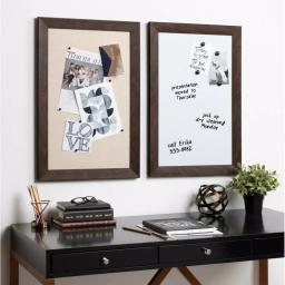 DesignOvation Kate and Laurel Beatrice Walnut Brown Magnetic Dry Erase Memo Board thumbnail 5
