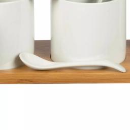 Unbranded Denmark Tools For Cooks 10-Piece White Porcelain Condiment Server Set with Bamboo Lids and Tray thumbnail 3