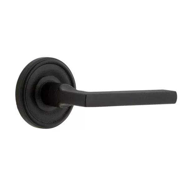 Unbranded Ageless Iron Loch Rosette Dirk Door Lever Passage Set, Black Iron