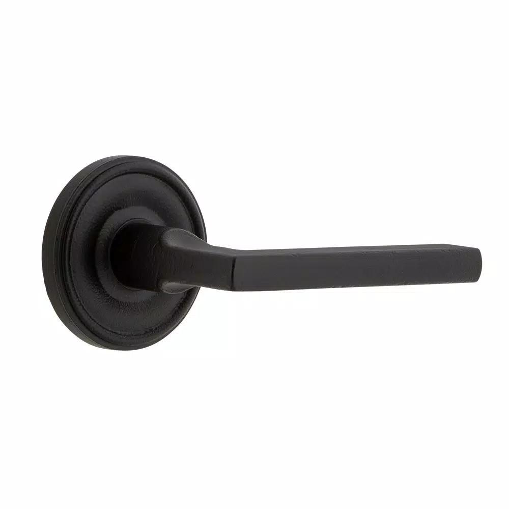 Unbranded Ageless Iron Loch Rosette Dirk Door Lever Passage Set, Black Iron