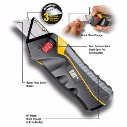 CAT Safety Utility Knife with Comfort Grip and On-Board Blade Storage thumbnail 6