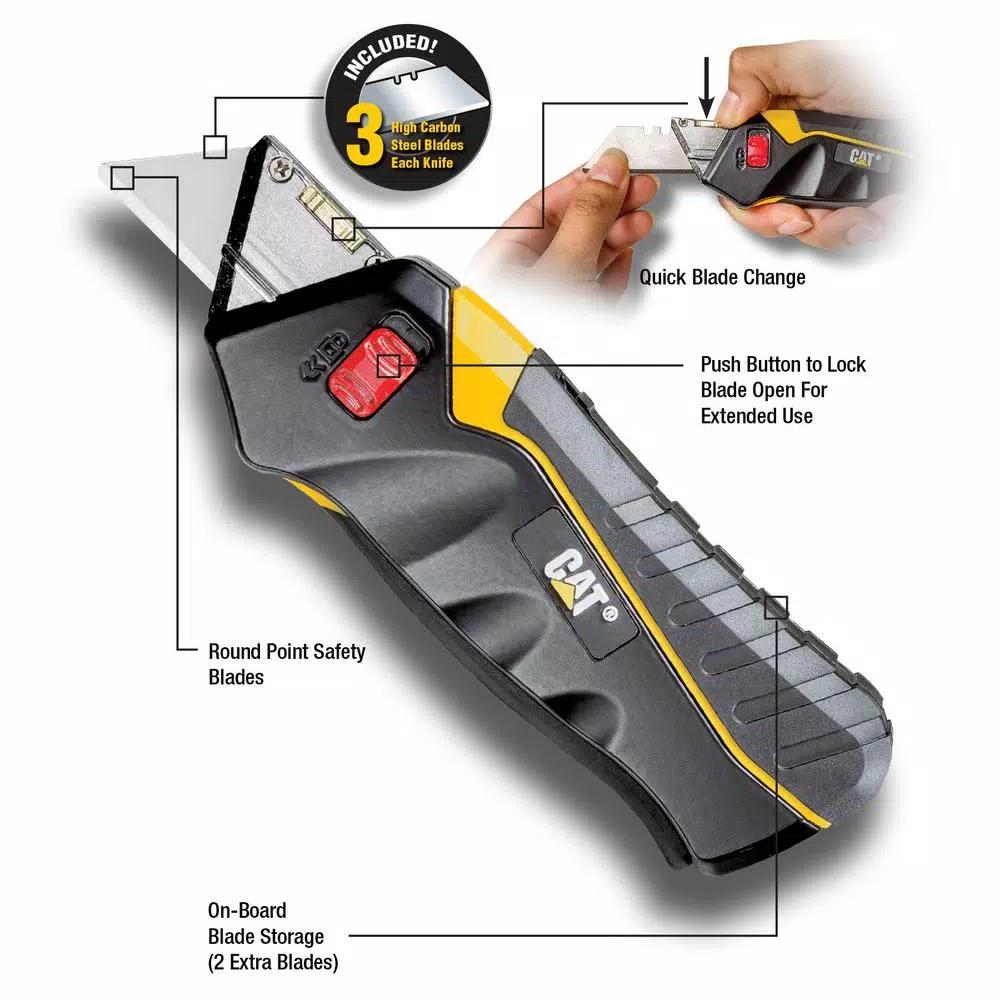 CAT Safety Utility Knife with Comfort Grip and On-Board Blade Storage