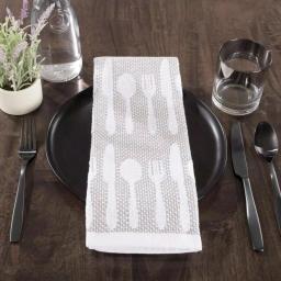 Lavish Home 8-Piece Cotton Kitchen Towel Set - Multi-Color Flatware Pattern Weave thumbnail 5