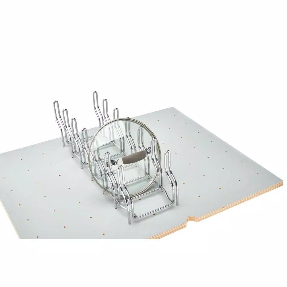Rev-A-Shelf Chrome Drop-in Lid Organizer for Drawer Peg Board System, 16.875 in. D