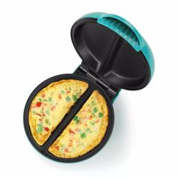 HOLSTEIN HOUSEWARES Holstein 4-Egg Omelette Maker, 2-Section Non-Stick Egg Cooker in Teal and Stainless Steel thumbnail 3