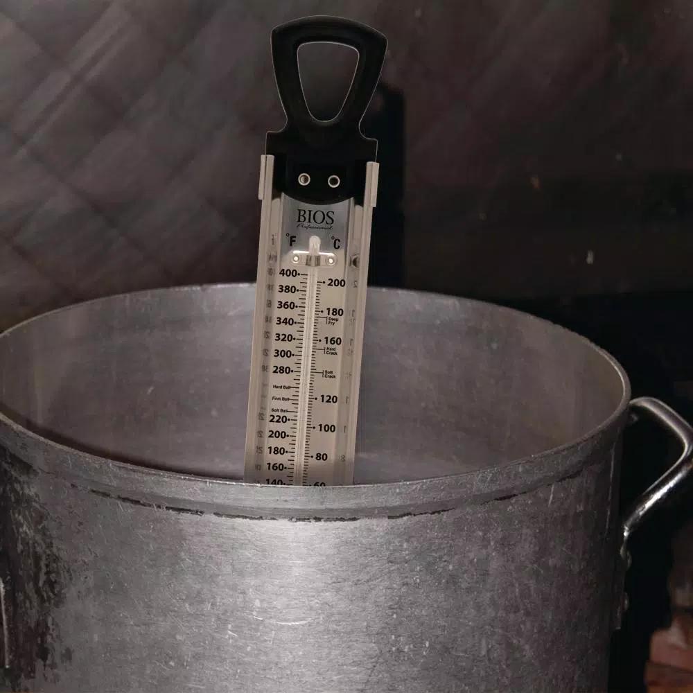 Unbranded Stainless Steel Candy Thermometer with Adjustable Pan Clip, 20°C to 200°C