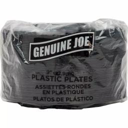 Genuine Joe 9 in. Black Disposable Plastic Plates, 125 Count Case thumbnail 3