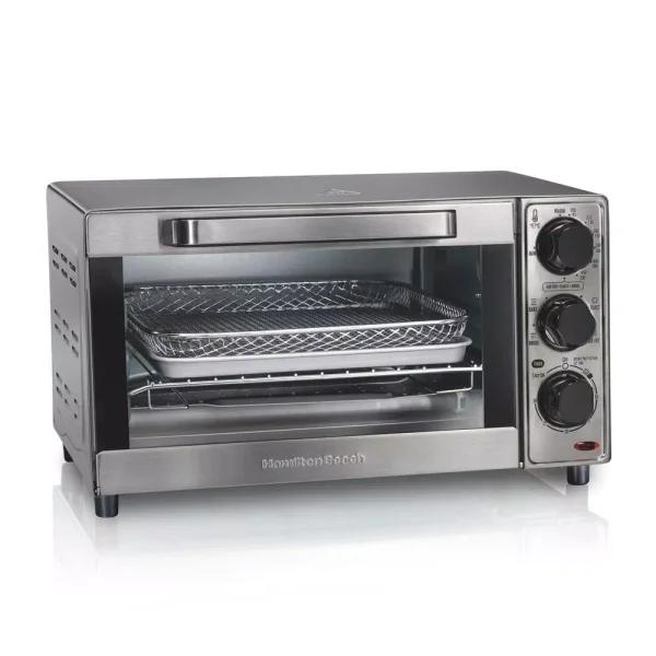 Hamilton Beach Sure-Crisp 4-Slice Air Fryer Toaster Oven, Stainless Steel