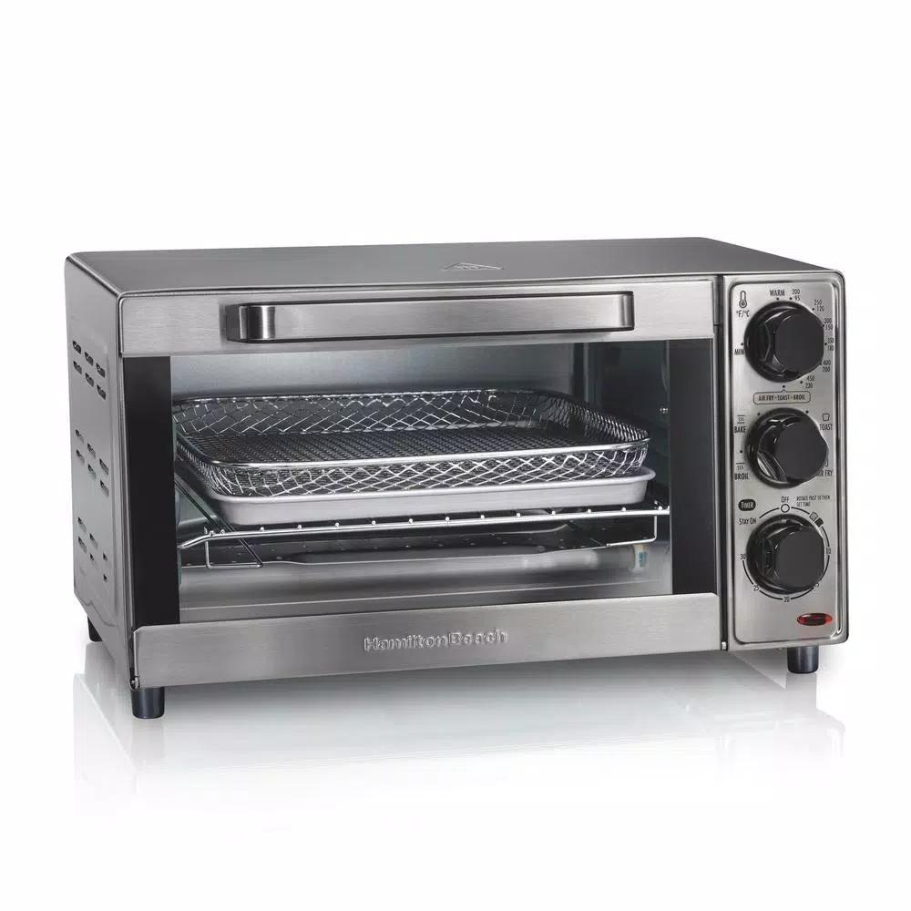 Hamilton Beach Sure-Crisp 4-Slice Air Fryer Toaster Oven, Stainless Steel