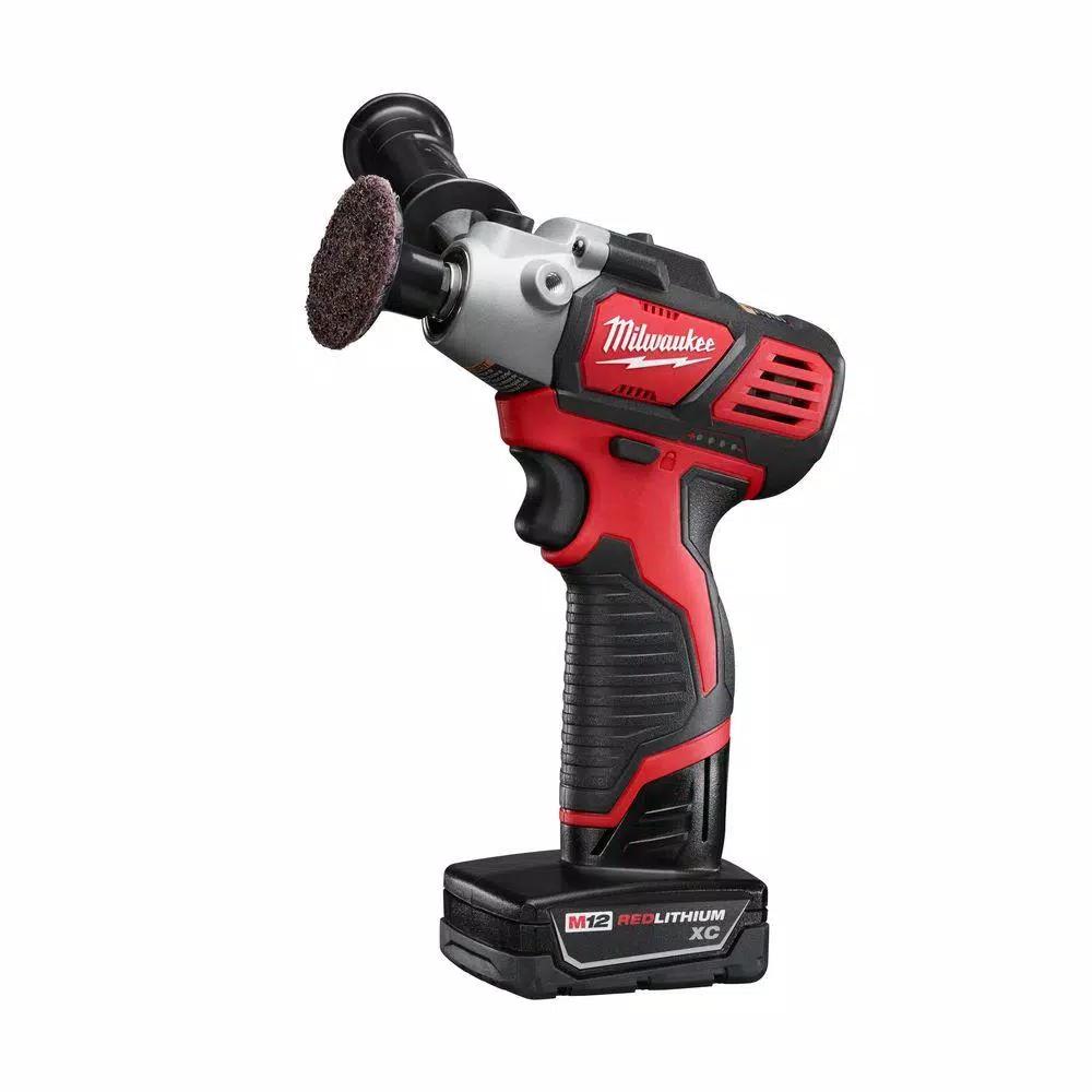 Milwaukee M12 12V Lithium-Ion Variable Speed Polisher/Sander Kit with (2) Batteries, Charger & Accessories