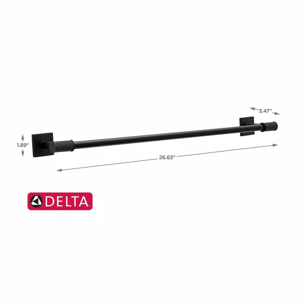 Delta Averland 24 in. Matte Black Towel Bar, Contemporary Zinc Construction