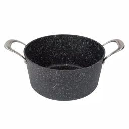 masterpan Granite Ultra 5 qt. Cast Aluminum Nonstick Stock Pot with Glass Lid, Black Marble thumbnail 2