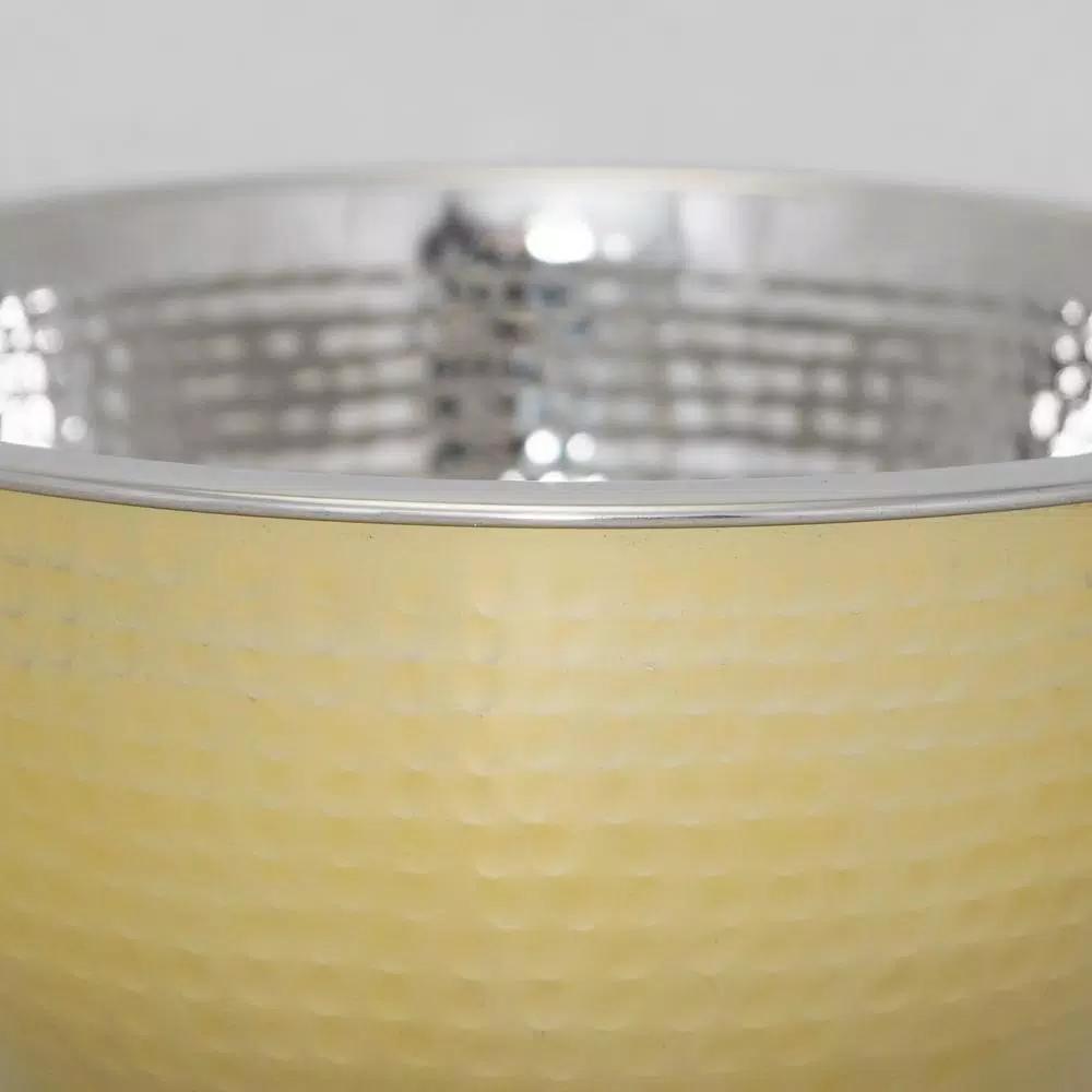ExcelSteels 5 Qt. Professional Stainless Steel Hammered Mixing Bowl with Gold Tone