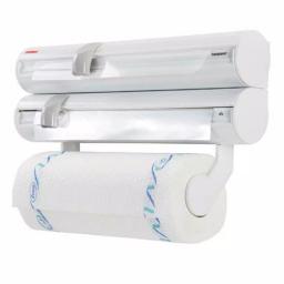 HOUSEHOLD ESSENTIALS Leifheit Wall Mount White Paper Towel Holder and Dual Foil/Plastic Wrap Dispenser thumbnail 3