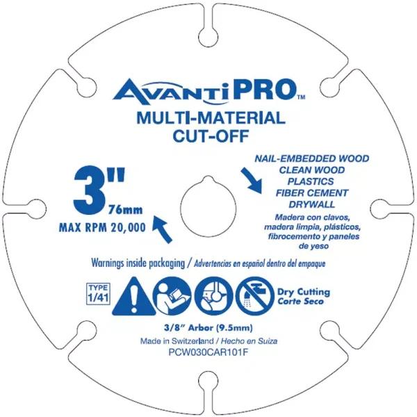 Avanti Pro 3 in. Carbide Grit Multi-Material Cut Off Wheel
