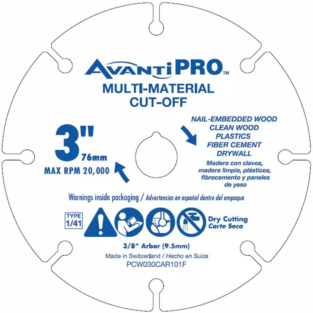 Avanti Pro 3 in. Carbide Grit Multi-Material Cut Off Wheel