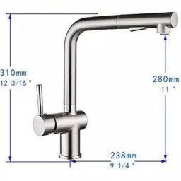 Vanity Art Single-Handle Pull Out Kitchen Faucet, Polished Chrome, Classic Style thumbnail 6